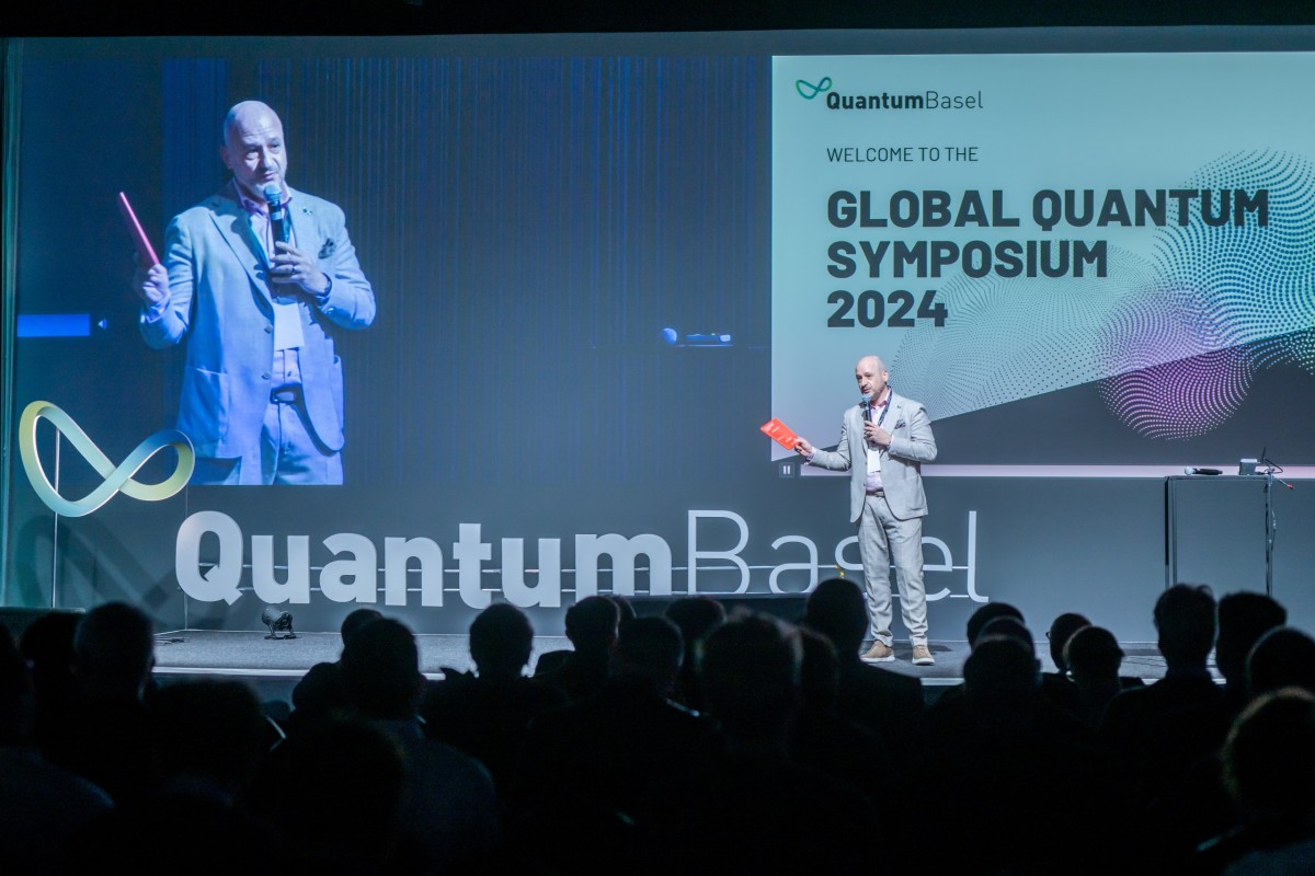 Damir Bogdan, CEO of QuantumBasel, during the opening of the Global Quantum Symposium 2024: Bringing together the right people is essential to drive a new way of thinking.